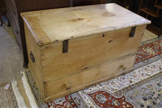 Large pine chest with drawer underneath